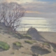Dune controluce 2022, opera di Riccardo Chirici, dune e vegetazione al tramonto sul mare
