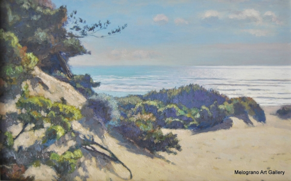 Quadro di RIccardo Chirici Pittore livornese, che dipinge marine e scorci livornesi, dune campagne