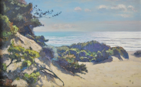 Quadro di RIccardo Chirici Pittore livornese, che dipinge marine e scorci livornesi, dune campagne