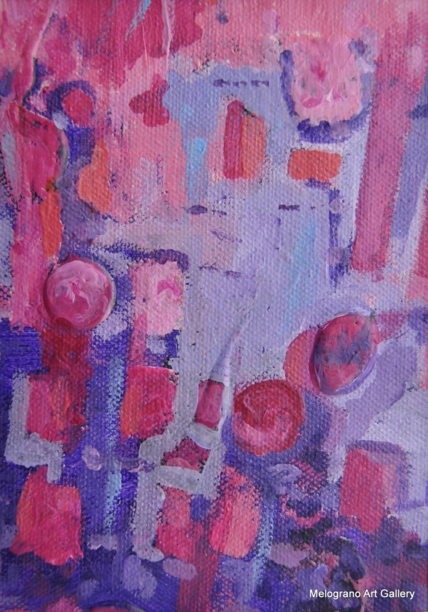 Quadro di Riccardo Lizio Astratto che celebra la gioia del colore, il colore viola e azzurro