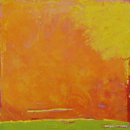Quadro di Riccardo Lizio Astratto che celebra la gioia del colore, il colore arancio