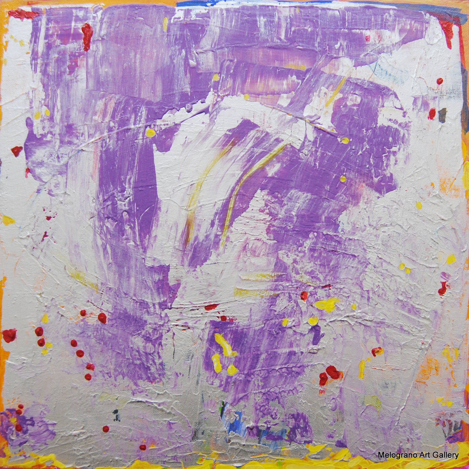 Quadro di Riccardo Lizio Astratto che celebra la gioia del colore, il colore viola e argento