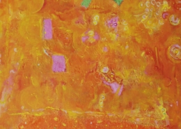 Quadro di Riccardo Lizio Astratto che celebra la gioia del colore, il colore arancio