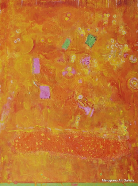 Quadro di Riccardo Lizio Astratto che celebra la gioia del colore, il colore arancio