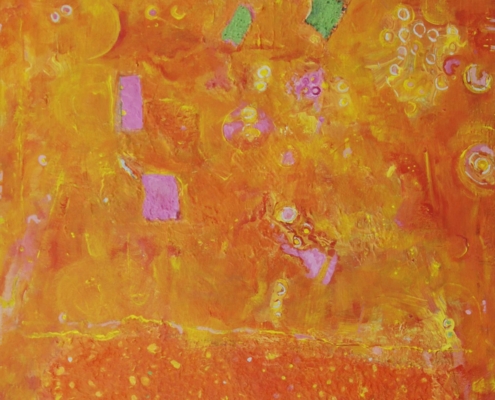 Quadro di Riccardo Lizio Astratto che celebra la gioia del colore, il colore arancio