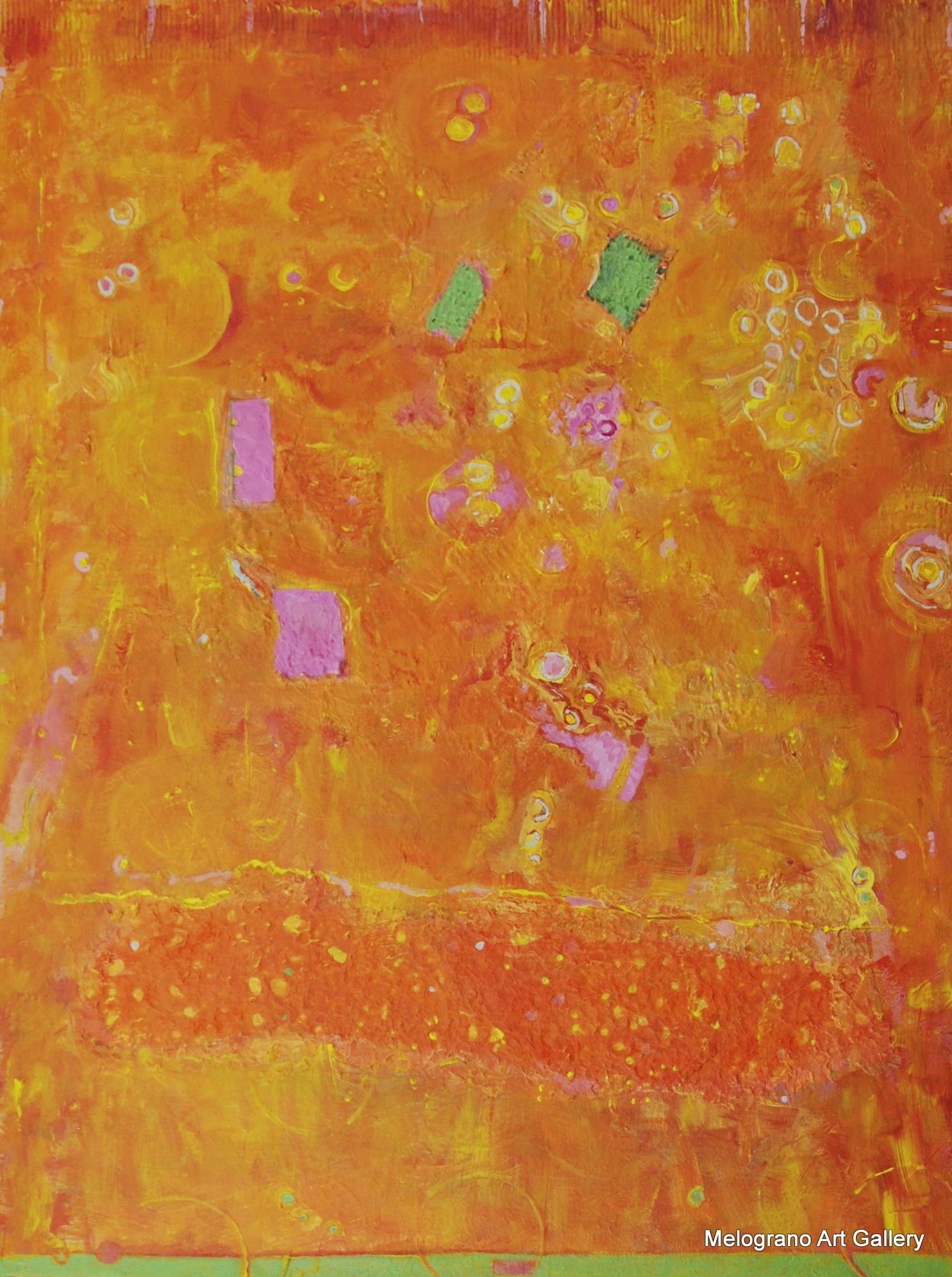 Quadro di Riccardo Lizio Astratto che celebra la gioia del colore, il colore arancio