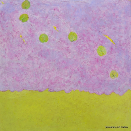 Opera di Riccardo Lizio, pittura materica con stratificazioni di colore e luce in equilibrio tra astrazione e paesaggio.