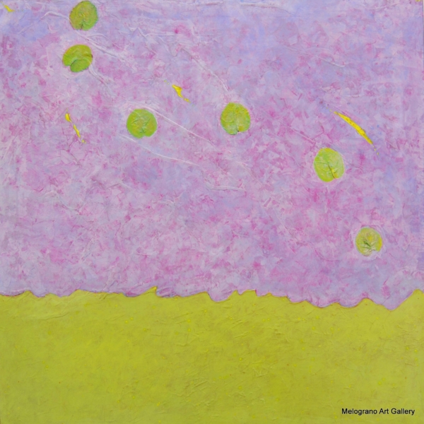 Opera di Riccardo Lizio, pittura materica con stratificazioni di colore e luce in equilibrio tra astrazione e paesaggio.