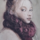 Acquerello di Taichi Ichikawa raffigurante una donna dallo sguardo profondo e contemporaneo.