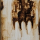 Cattedrale sfumata di Davide Robert Ross, bitume su alluminio con atmosfera nebbiosa e diffusa, architettura ispirata a Venezia