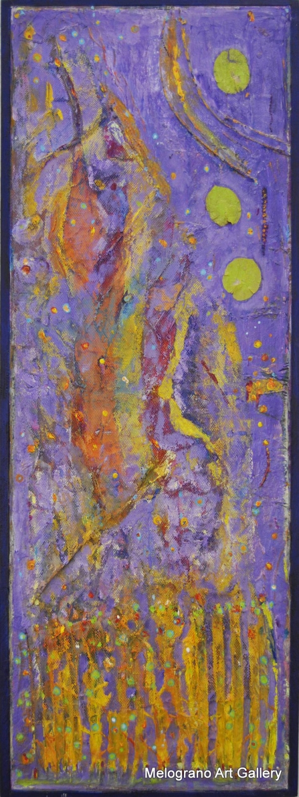Opera di Riccardo Lizio, pittura materica con stratificazioni di colore e luce in equilibrio tra astrazione e paesaggio.