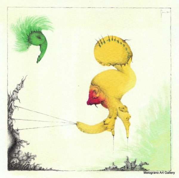 Piccola stampa artistica in edizione limitata su carta Hahnemühle Photo Rag con tratti fini e velature leggere, simboli raffinati e delicati.