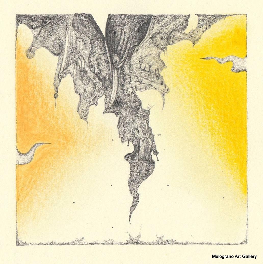 Piccola stampa artistica in edizione limitata su carta Hahnemühle Photo Rag con tratti fini e velature leggere, simboli raffinati e delicati.