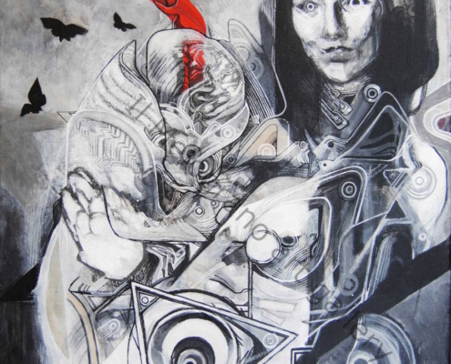 Gaya dipinto figurativo di Jean Francois Bouron artista coreano a Parigi