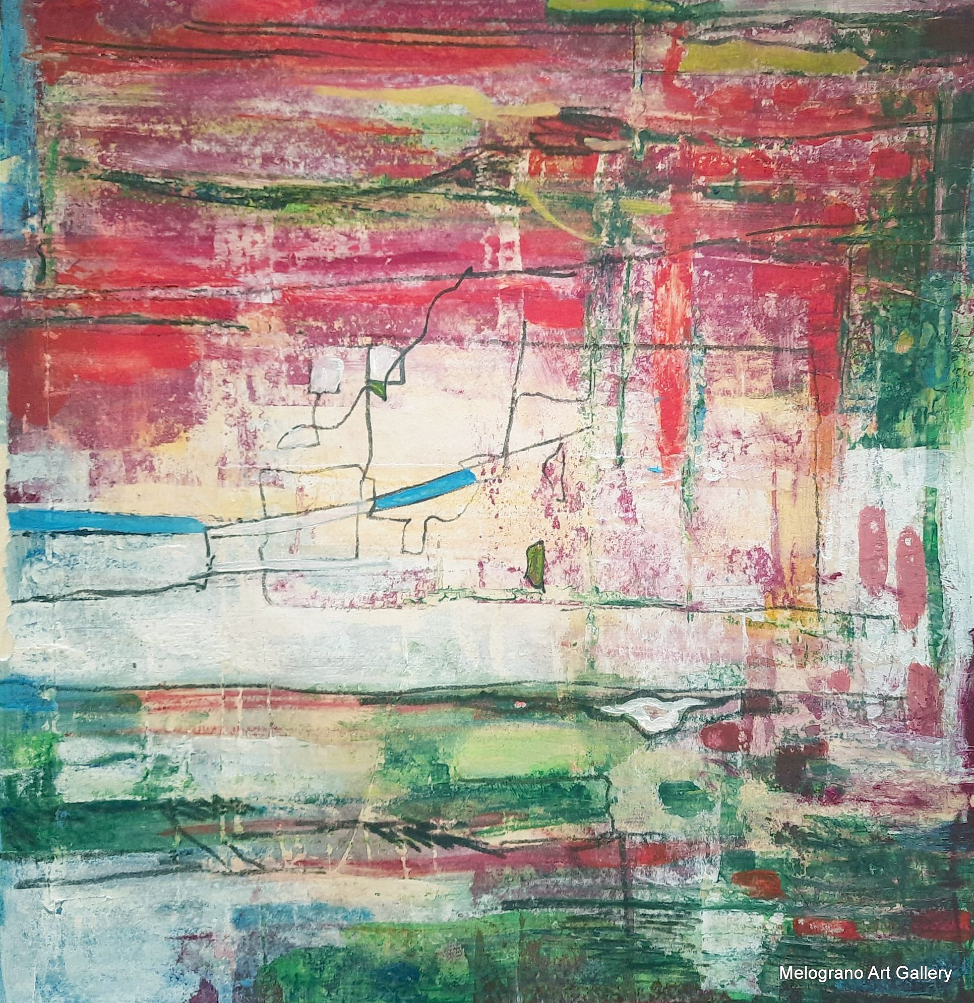 Michela Masini – Calura estiva, piccolo quadro rosso astratto