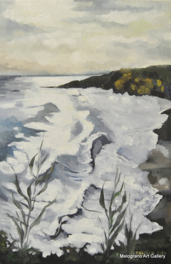 Michela Masini – Scogliera di Svoronata invernale, toni di grigio