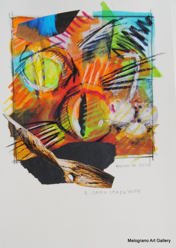 Tratto e colore. Serie su carta di Michela Masini: pennellate vivaci e poesie concise si intrecciano in piccole storie poetiche ed evocative.