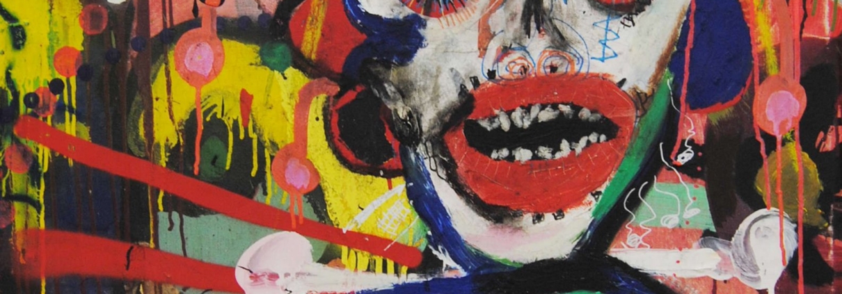 Quadro Pop, Opera di Paul Kostabi, pittore e musicista statunitense della scena post-Pop Art newyorkese.