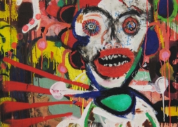 Quadro Pop, Opera di Paul Kostabi, pittore e musicista statunitense della scena post-Pop Art newyorkese.