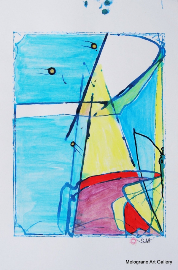 Soletti – composizione astratta geometrica con linee e forme, arte contemporanea equilibrata e dinamica