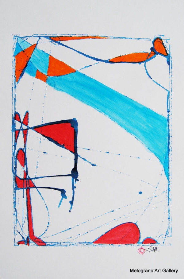 Soletti – composizione astratta geometrica con linee e forme, arte contemporanea equilibrata e dinamica