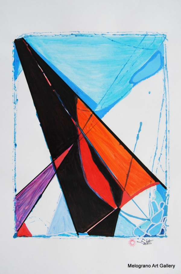 Soletti – composizione astratta geometrica con linee e forme, arte contemporanea equilibrata e dinamica
