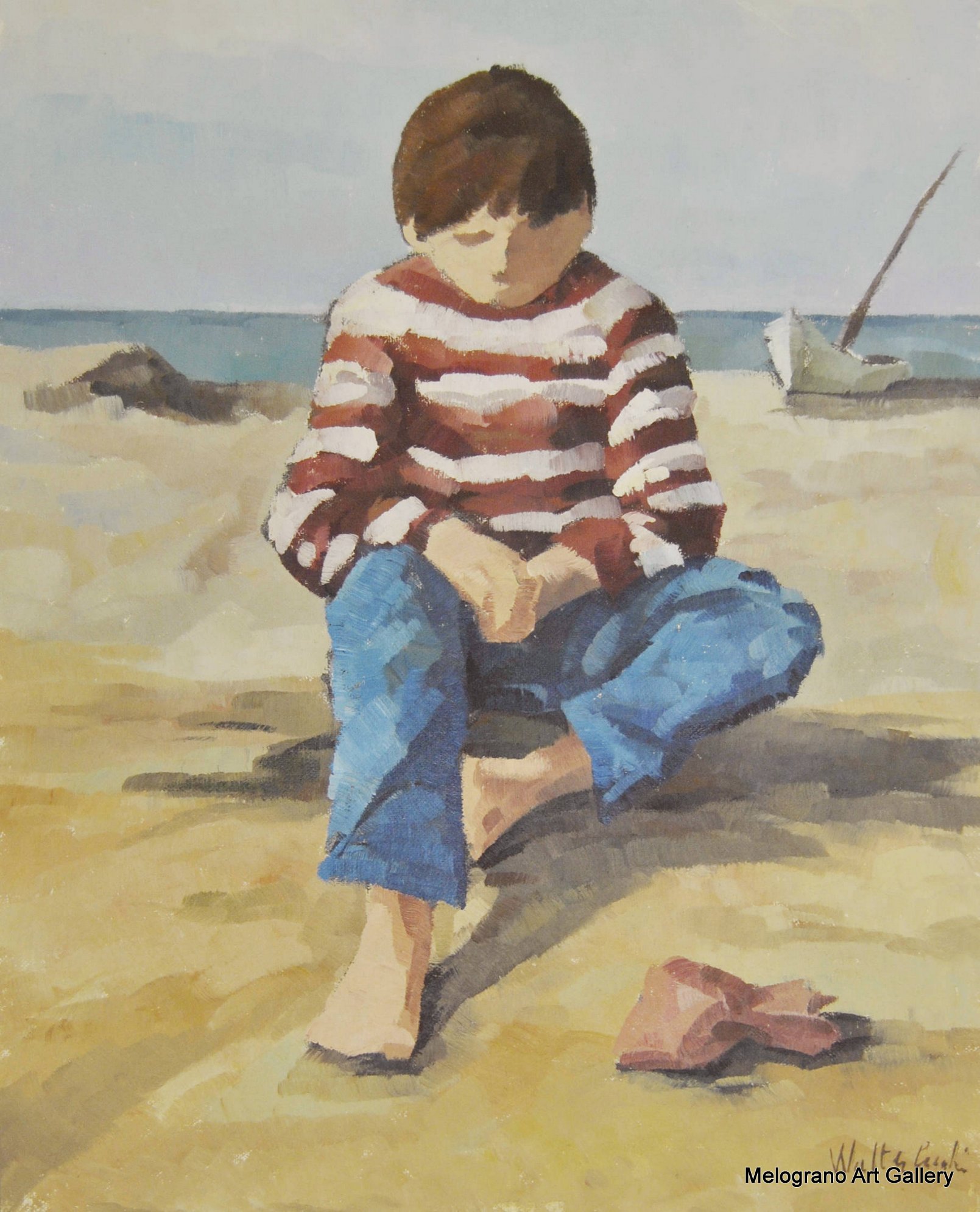 Walter Cecchi – ritratto di bambino espressivo senza lineamenti