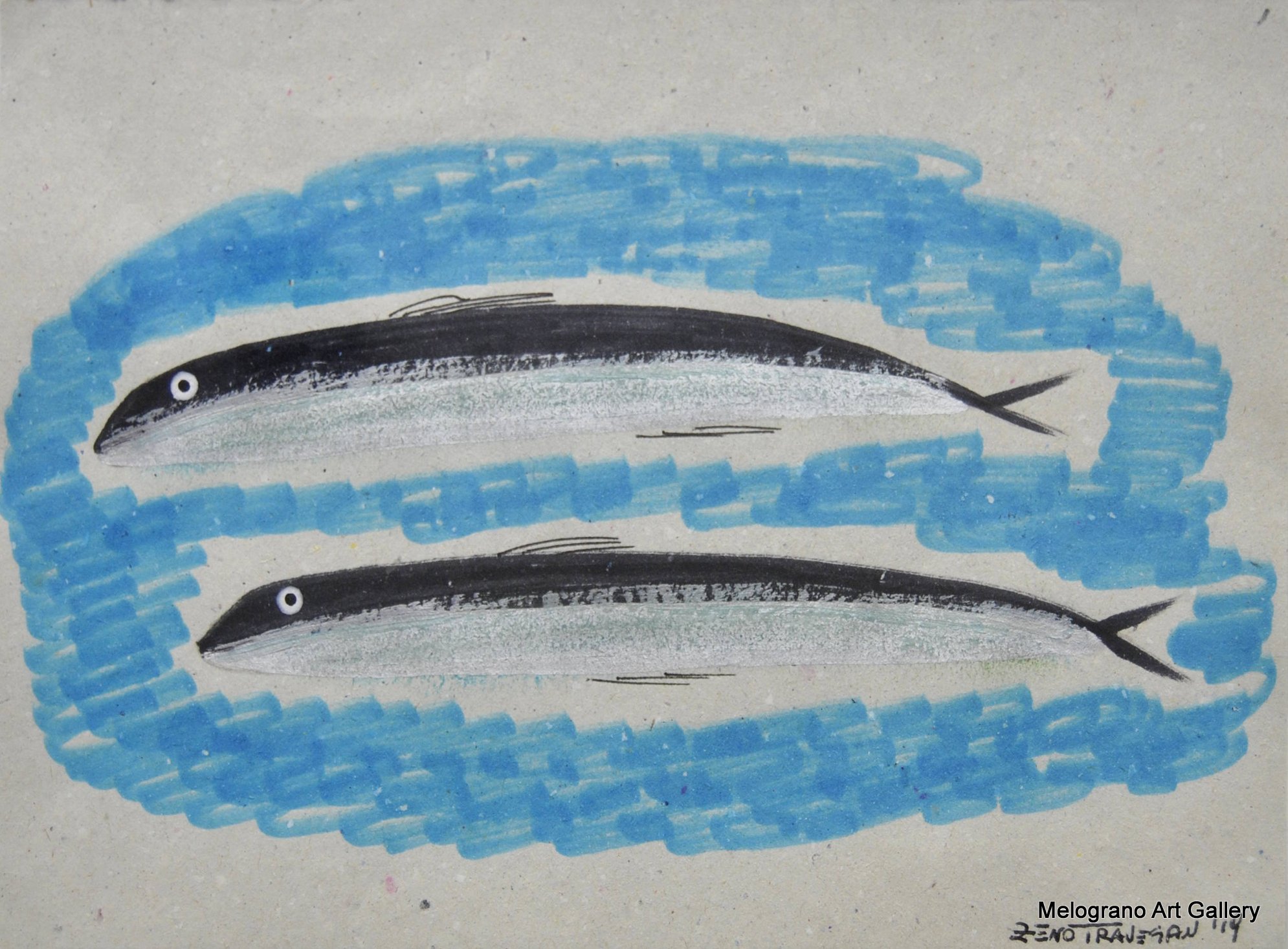 Acciughe colorata della serie Anciue di Zeno Travegan