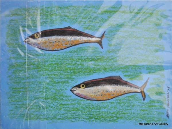 Acciughe colorata della serie Anciue di Zeno Travegan