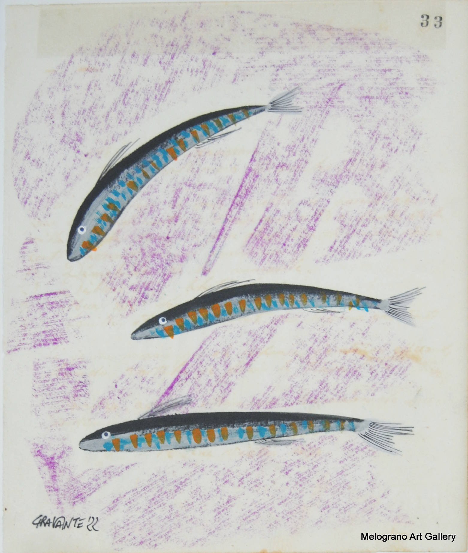 Acciughe colorata della serie Anciue di Zeno Travegan