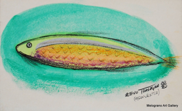 Acciuga colorata della serie Anciue di Zeno Travegan