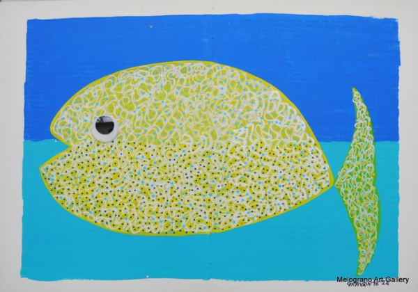 Quadro di Gravante Zeno Travegan: un pesce mandala allegro in stile colorato e gioioso