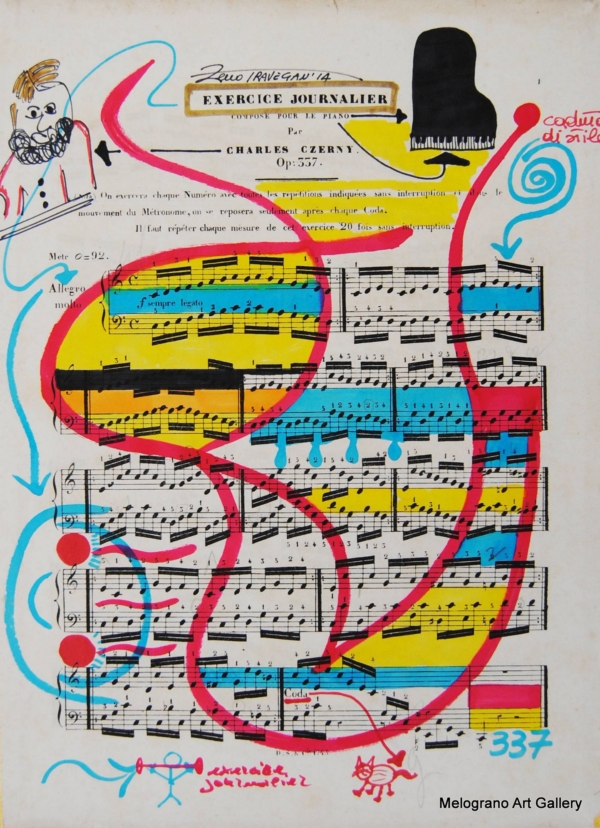 spartito con segni colorati titolo exercice journalier