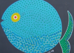 Quadro di Gravante Zeno Travegan: un pesce mandala allegro in stile colorato e gioioso
