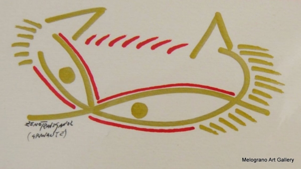 volpe stilizzata con tratti rapidi che ricordano una maschera di carnevale