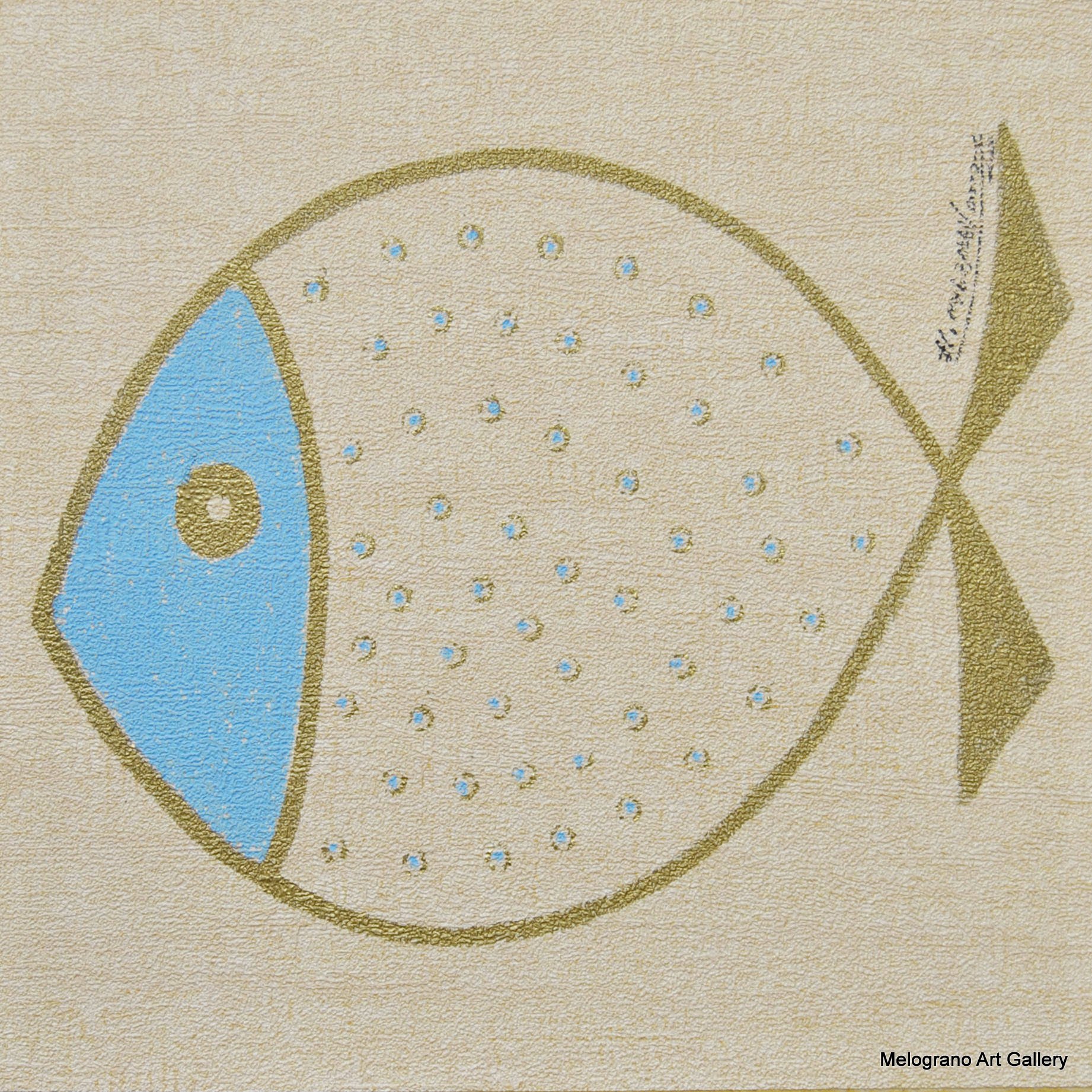 pesciolini pop con squame a pois e colore celeste vicino all’occhio e alle branchie