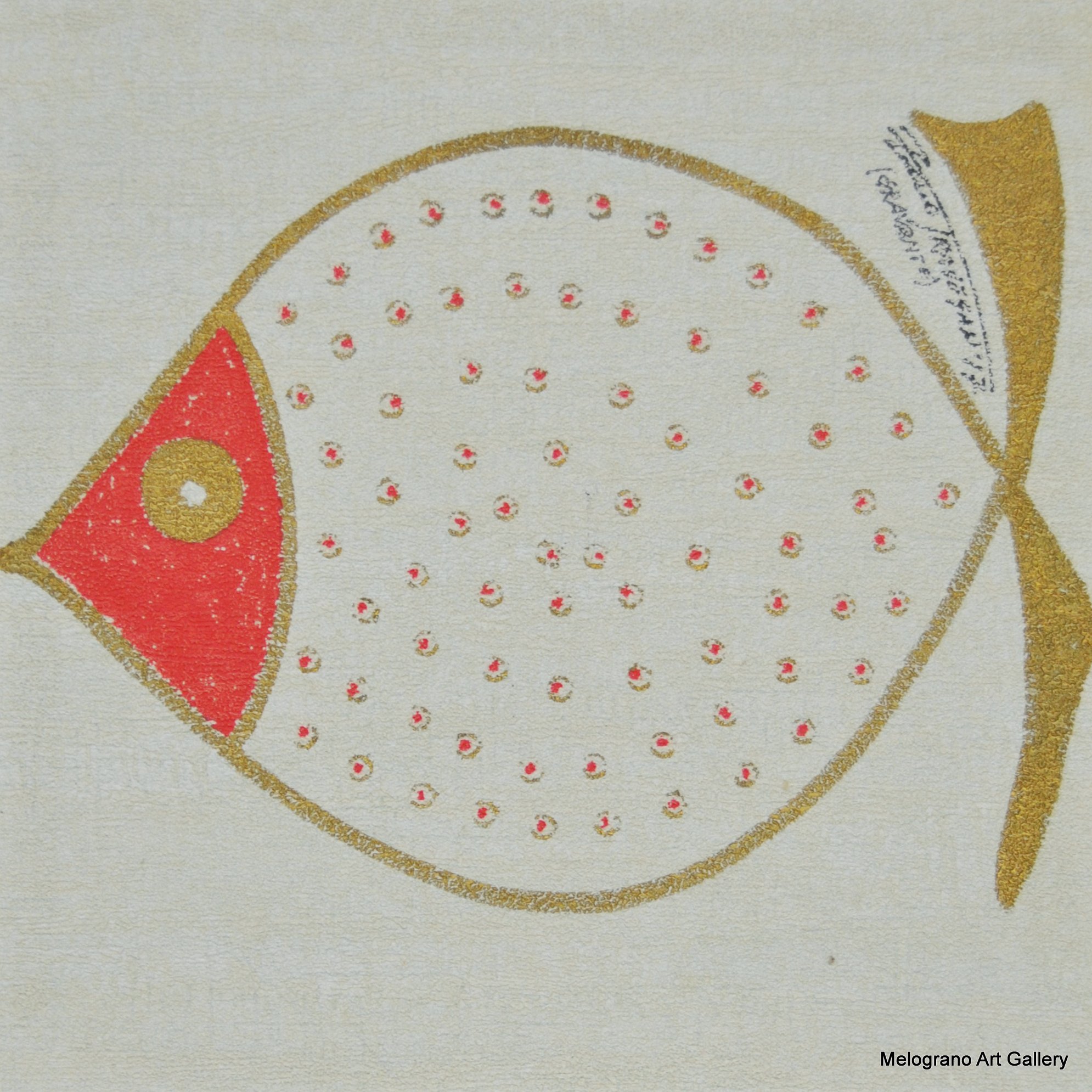 pesciolini pop con squame a pois e colore rosso vicino all’occhio e alle branchie