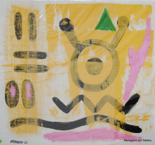 Tecnica mista su tela anni 50, senza telaio, cm. 34×36