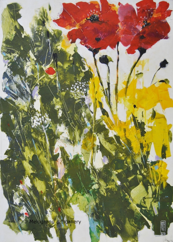 Alessandro Andreuccetti – pittura astratta floreale, fiori e giardini reinterpretati attraverso colore e forma