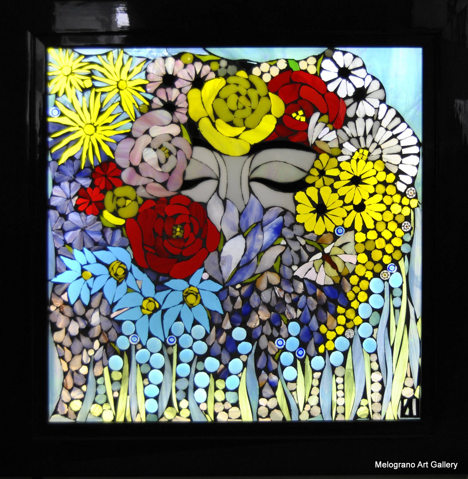 Primavera, opera in mosaico di vetro su vetro di Anna Maria Laurenti