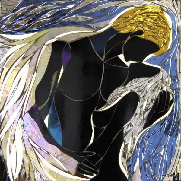 Amore e Psiche, mosaico di vetro su vetro di Anna Maria Laurenti