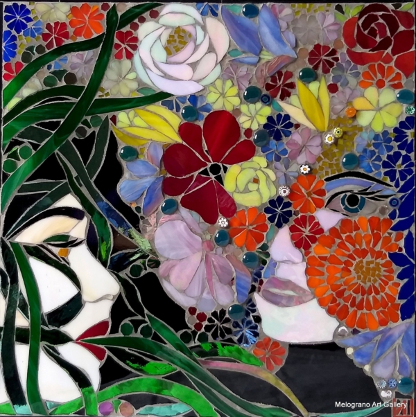 Le Fate, mosaico di vetro su vetro di Anna Maria Laurenti