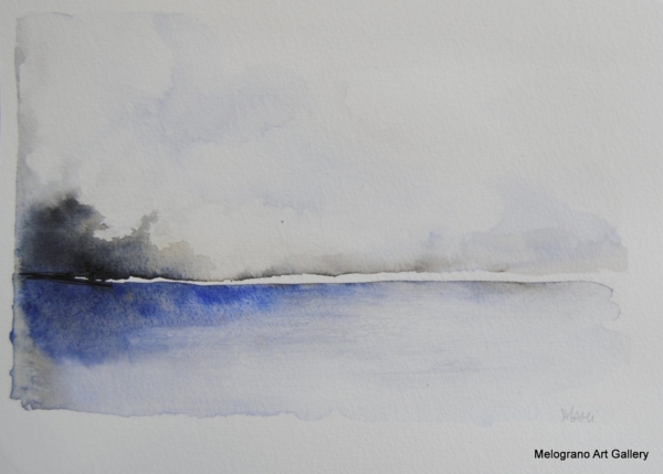 Acquerello di Donatella Lami – piccolo paesaggio evocato e sognante