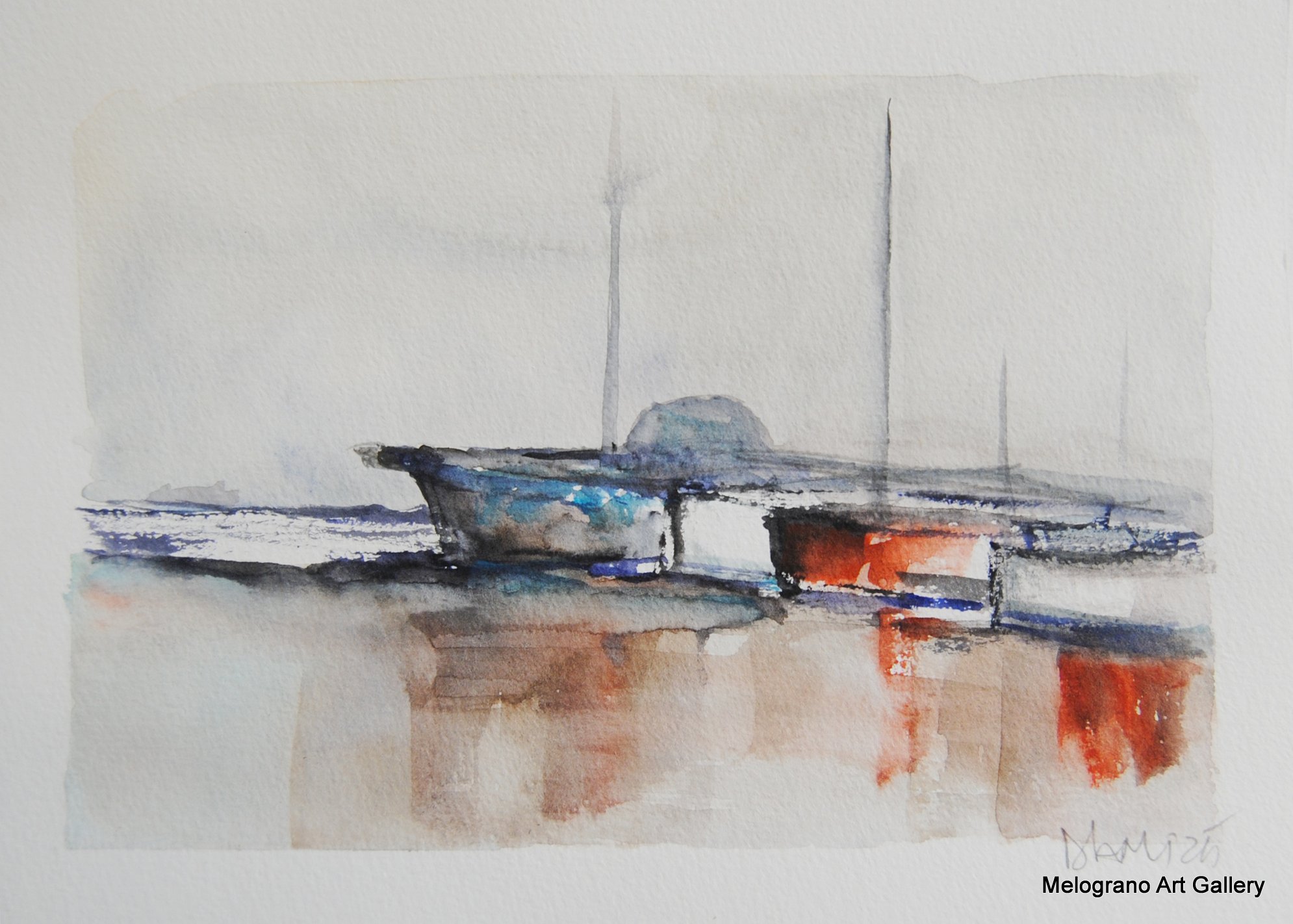 Acquerello di Donatella Lami – piccolo paesaggio evocato e sognante