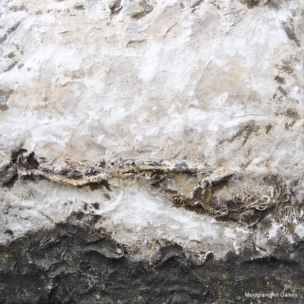 Contrasti Materici 10, opera materica in toni di terra di Fabio Brambilla, pittura e stoffa stratificata