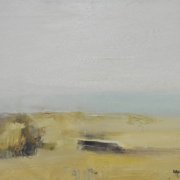 Ferruccio Rosini Autunno sul mare Paesaggio dipinto di Ferruccio Rosini, composizione tono su tono, pittura atmosferica