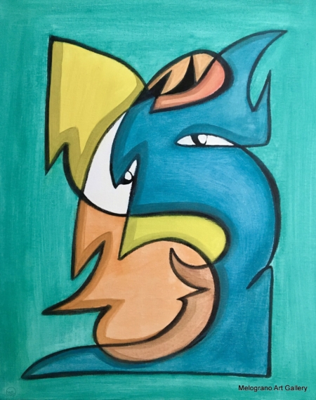 Opera astratta di Giovanni Della Nera, inchiostro e tecniche miste, forme fluide e simboliche ispirate a onde ed energia