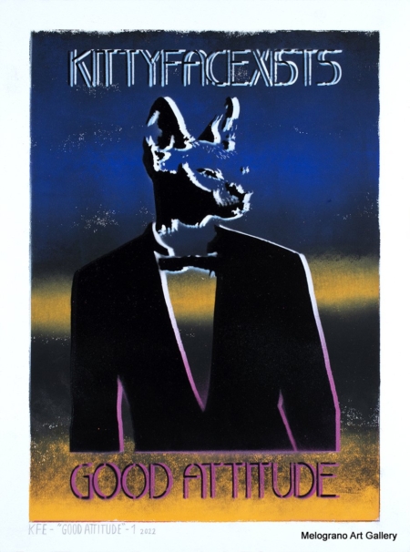 Marco Colella – opera della serie KITTYFACEXISTS realizzata con stencil e spray
