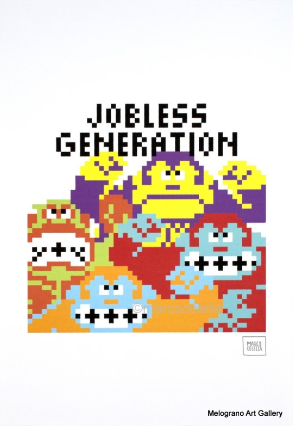 Marco Colella – My Generation – ritratto pixelato simbolico sulla precarietà della nuova generazione