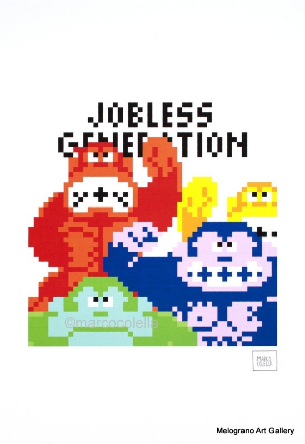 Marco Colella – My Generation – ritratto pixelato simbolico sulla precarietà della nuova generazione